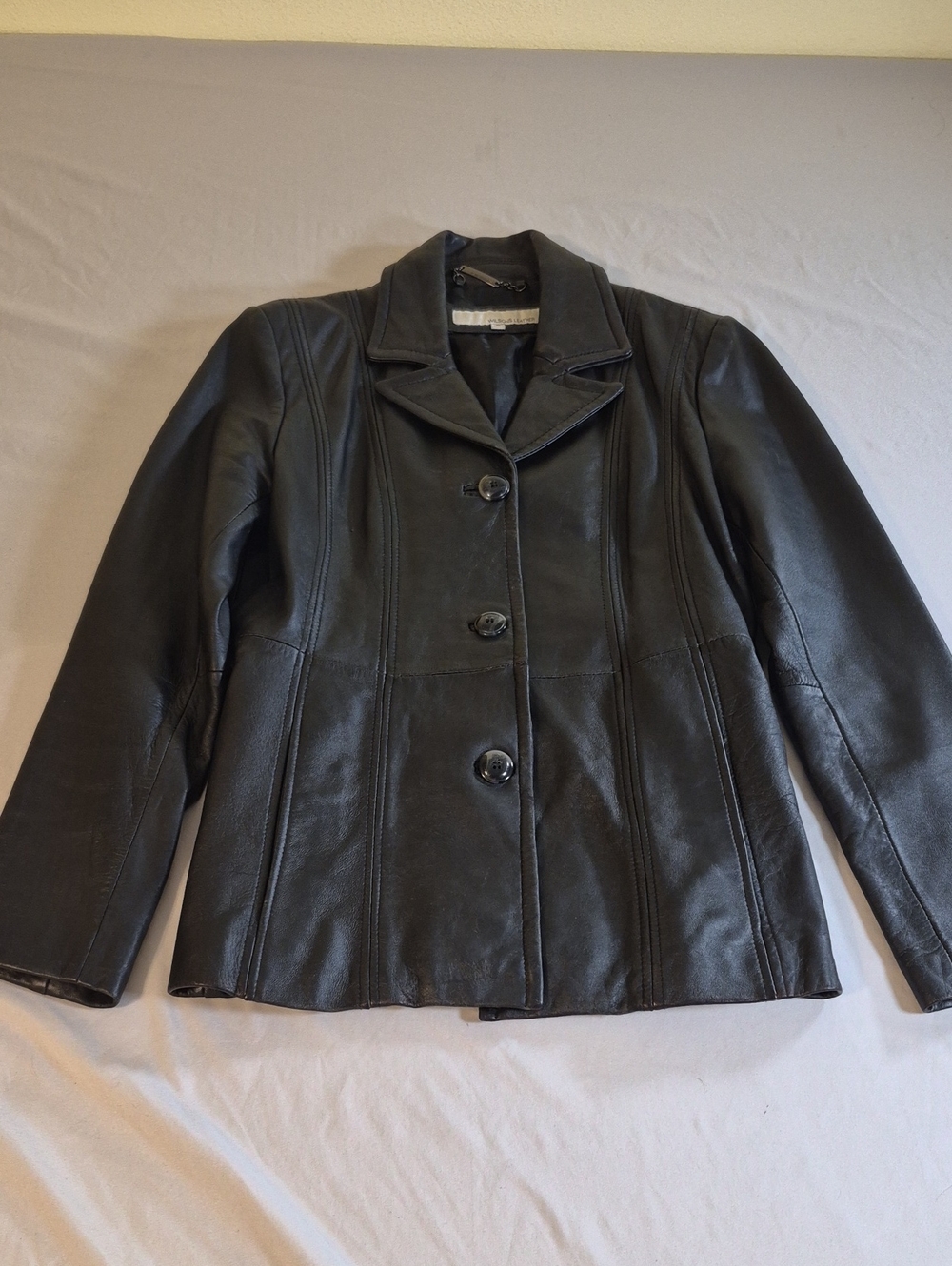 Wilsons Leather Black Women's Button-Front Leather Jacket